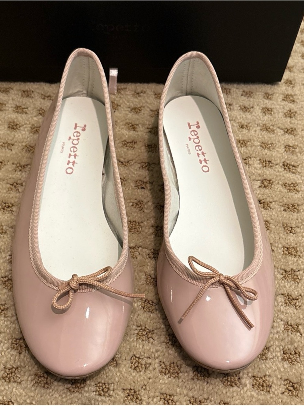 Repetto Blush Pink Patent Leather Ballet Flats